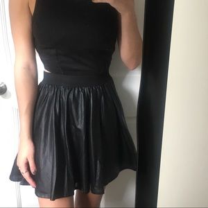 Trendy Urban Outfitters pleather pleaded skirt!